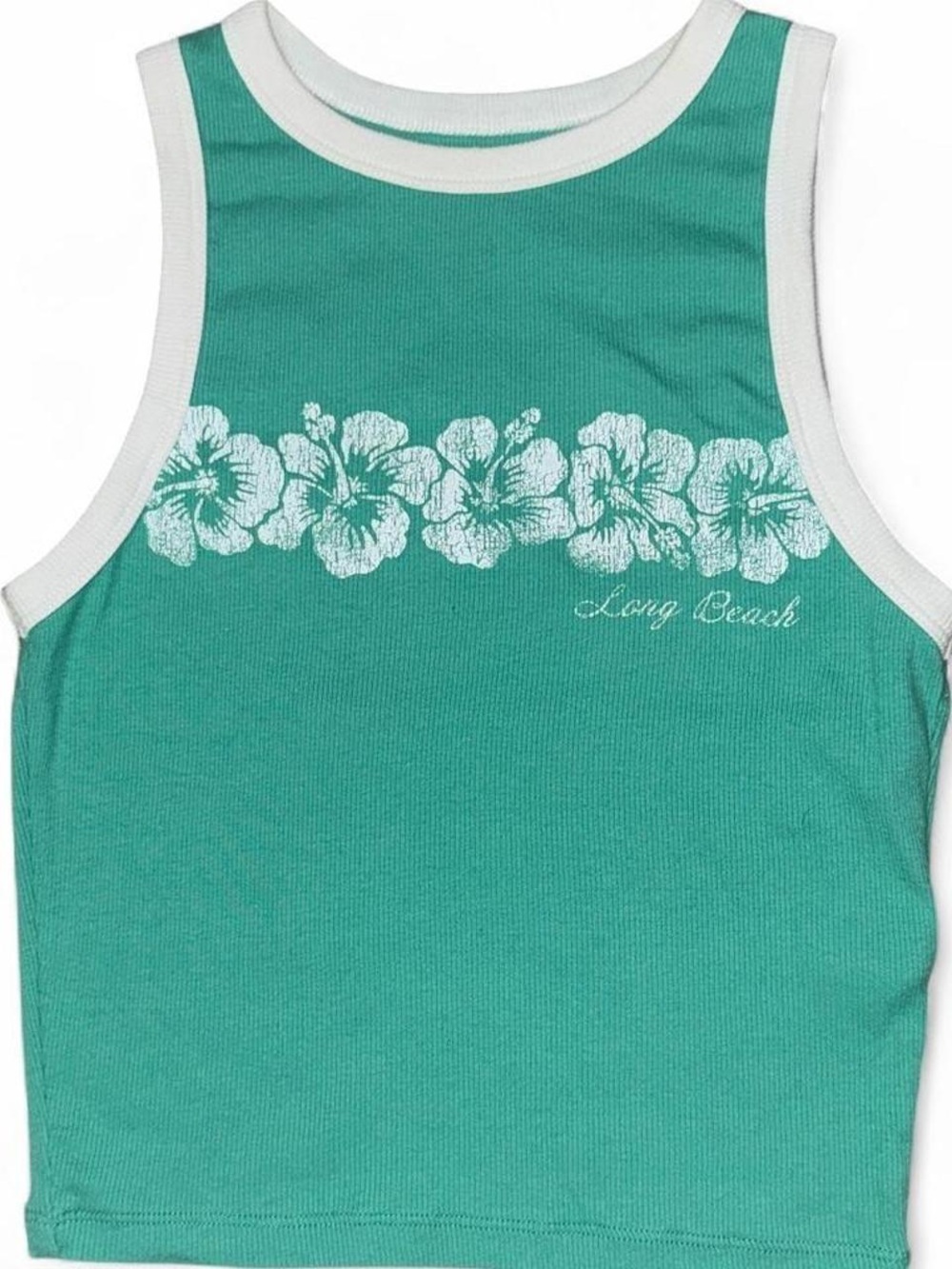 Hollister Long Beach Floral Ribbed Tank Top | Women’s XXL | Like New